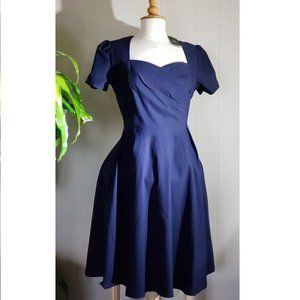 Vintage Retro 50s Pinup Navy Dress #27